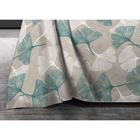 Telo Arredo Granfoulard Copritutto Salvadivano 100% Cotone Dis. Ginko Foglie,  misuraSingolocoloreVerde