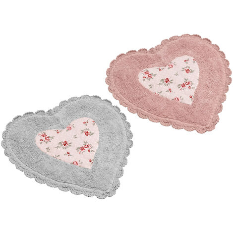 Tappeto Bagno Doccia Spugna Tappetino Assorbente Cotone Pelo Corto Mod. Vie En Rose, misuraVie En RosecoloreGrigio