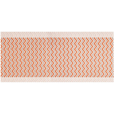 BIANCHERIAWEB Tappeto Passatoia Cucina Jacquard Dalia Terra 57x180 Cm – Antiscivolo E Antimacchia