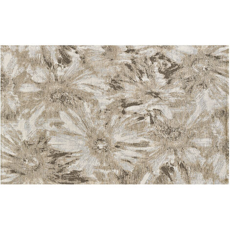 Tappeto Salotto Velour Antiscivolo Dis Fior Di Loto Colore Tortora Suardi, misura85x150coloreTortora (1/5)