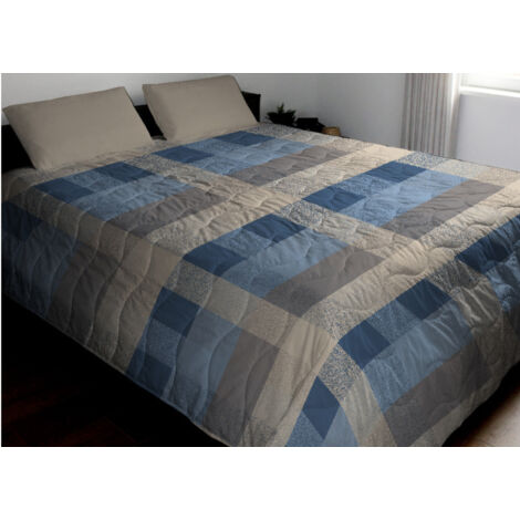 Trapuntino Piumino Estivo Primaverile 100gr/mq Leggero Disegno Scotland, misuraSingolocoloreAzzurro