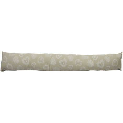 Paraspiffero Decorativo Salsicciotto Porta Finestra Sfoderabile Cuore Bianco 110cm