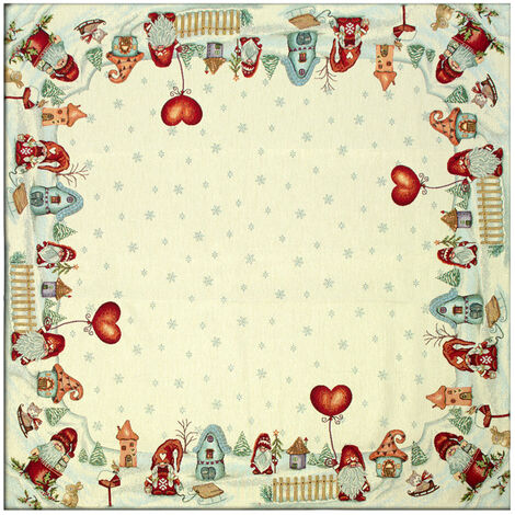 BIANCHERIAWEB Centrino Runner Natalizio In Gobelin 35x100 Cm - Babbo Natale E Albero - Made In Italy