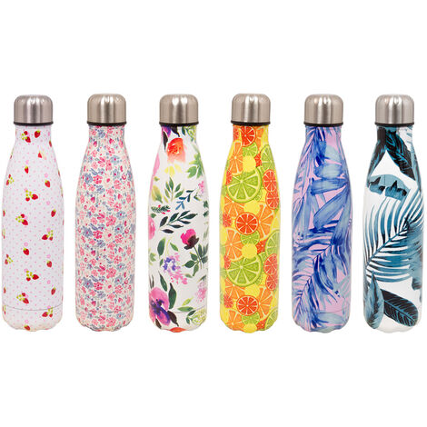 Borraccia Termica 500ml Bottiglia Acqua Thermos Caffè E Bevande Calde In Acciaio In Fantasia Doppio Strato, misuraBorracciacoloreAgrumi (1/5)