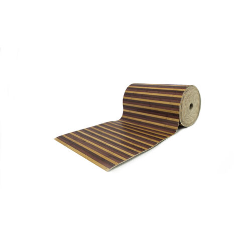 Tappeto Bamboo Passatoia Antiscivolo Degradè Colore Marrone, misura50x50coloreMarrone