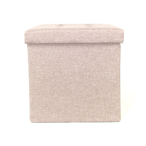 Pouf Contenitore LifeStyle Solutions Connor, Velluto Ruggine, 79x79x46cm, Con Coperchio Reversibile