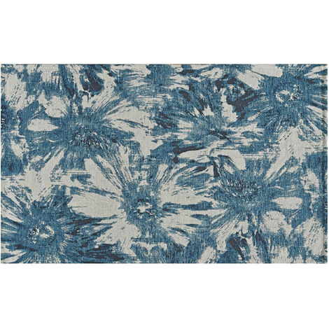 Tappeto Salotto Velour Antiscivolo Dis Fior Di Loto Colore Jeans Suardi, misura140x200coloreJeans (1/5)