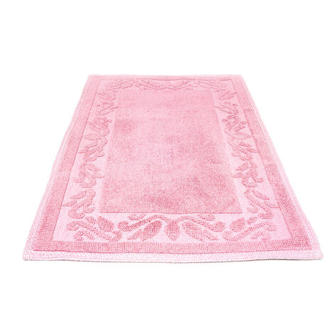 Tappeto Casa Bagno/Cucina Cotone In Tinta Unita Disegno Annette Colore Rosa, misura50x80coloreRosa