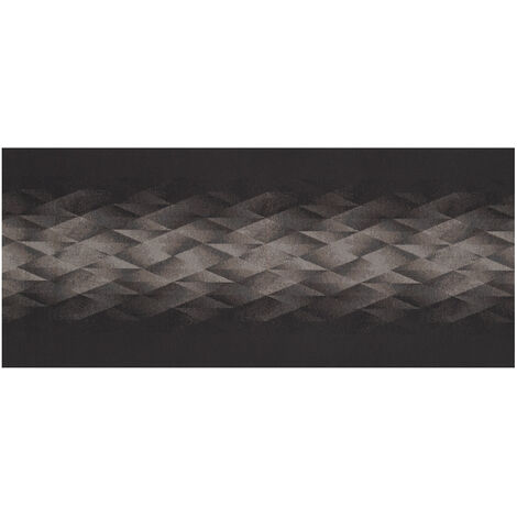 Tappeto Passatoia Tessuto Jacquard Linea Emozioni Disegno Diamante Nero, misura57x230coloreNero