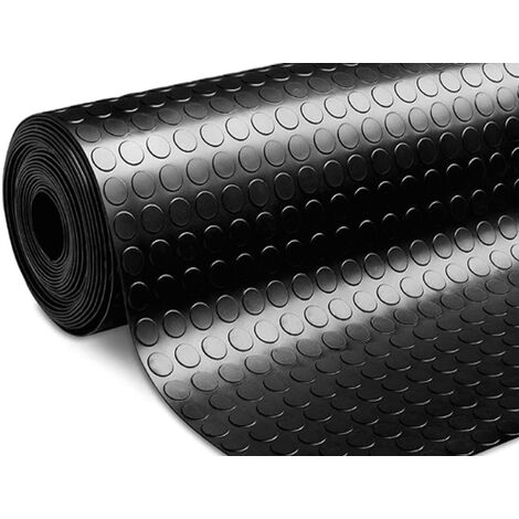 Tappeto Rivestimento Pavimento Gommato PVC Con Bolle Colore Nero Bollato, misura100x400coloreFloor Nero