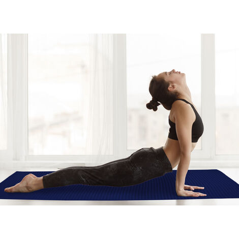 Tappetino Yoga Sport Ginnastica 65x200cm Antiscivolo Colore Blu (1/5)