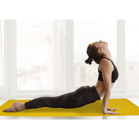 Tappetino Yoga Sport Ginnastica 65x200cm Antiscivolo Colore Giallo (1/5)