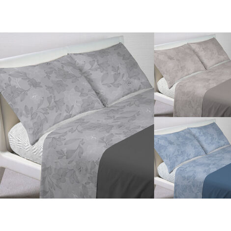 Completo Lenzuola Singolo TIROLO Montagna – 100% Cotone Made In Italy, Stampe Cuore Rosso E Love, Morbido E Resistente