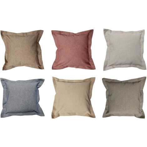 Federa Per Cuscino Arredo Casa Chiusura Zip Fodera Tinto Filo Tinta Unita SV, misura50x50coloreAntracite