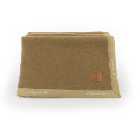 Coperta Invernale In 100% Pura Lana Di Cammello, misuraSingolocoloreCammello