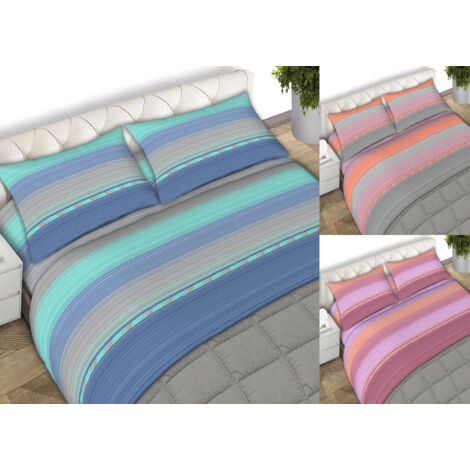 Completo Lenzuola 100% Cotone Made Italy Disegno Frame C.N, misuraMatrimonialecoloreLilla
