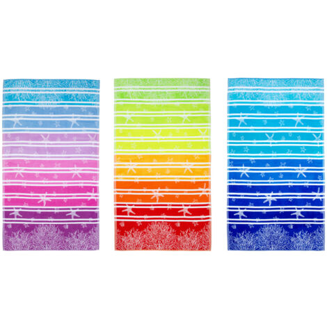 Telo Mare Jacquard Spugna Asciugamano Spiaggia Disegno Lanzarote Degrad&egrave, misuraTelo MarecoloreBlu