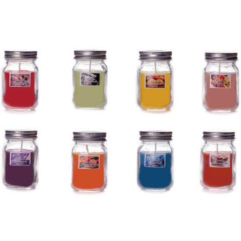 Candele Profumate In Barattolo Di Vetro Modello Marmalade In Varie Fragranze, misuraCandelacoloreMandarino