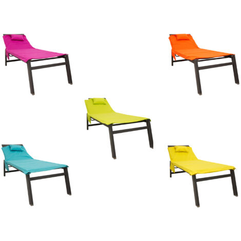 Lettino Mare Microfibra Lettino Con Cuscino E Tasche Modello Fluo, misuraLettinocoloreGiallo