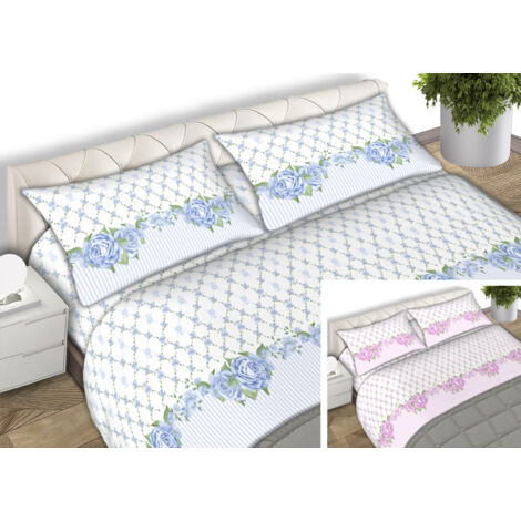 Completo Lenzuola Matrimoniale 100% Cotone Made Italy Disegno Classic CN, misuraMatrimonialecoloreRosa