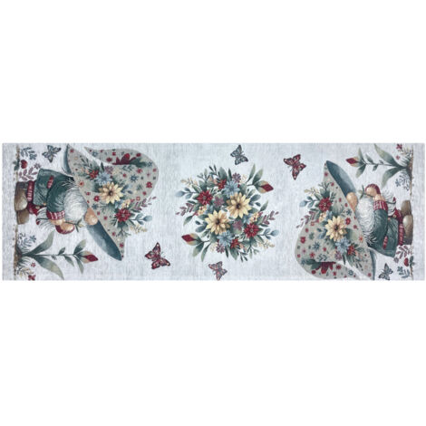 Tovaglia Pasqua Centrino Runner Tavola Fantasia Elfo Primavera Made Italy, misura90x90coloreElfo Primavera