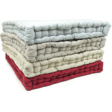 Cuscino Pavimento In Cotone Tinta Unita Ideale Per Divani Pallet Bancale 60x60, misura60x60coloreBordeaux