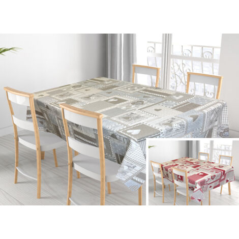 Tovaglia Per Salotto Cucina Tavolo 100% Cotone Made In Italy Aprica RP, misura140x360coloreBeige