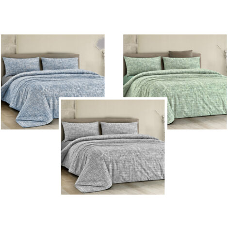 Copripiumino Sacco Piumone 100% Cotone Made In Italy Disegno Canva, misuraMatrimonialecoloreGrigio
