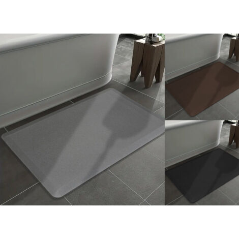 Tappeto Bagno Memory Ultrasoft Antiscivolo Impermeabile Tinta Unita Giulia, misura44x75coloreNero