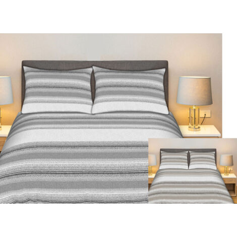 Completo Lenzuola Stiro Facile 100% Cotone Made Italy Effetto Seta Disegno Creo, misuraMatrimonialecoloreGrigio