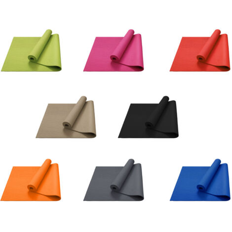 Tappetino Fitness Ammortizzante Antiscivolo 4mm Tappeto Sport Yoga Pilates, misura61x173coloreRosso