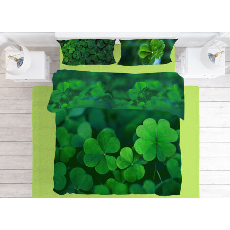 Set di biancheria da letto matrimoniale verde invernale copripiumino