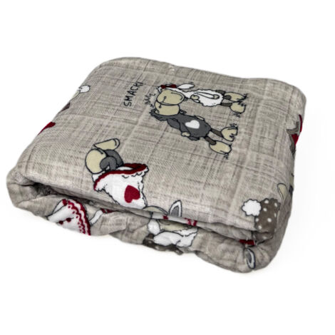 Plaid Morbido Stampato Coperta Calda Inverno Divano Sherpa Disegno Pecorelle, misura130x160colorePecorelle (1/5)