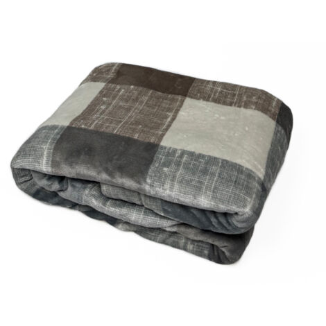 Plaid Morbido Stampato Coperta Calda Inverno Divano Sherpa Disegno Square, misura130x160coloreSquare