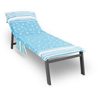 Telo Mare Lettino Spiaggia Piscina Con Cuscino Imbottito E Tasche Fishy Turchese