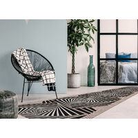 Tappeto Passatoia In Tessuto Jacquard Linea Emozioni Disegno Optical Nero, misura57x180coloreNero