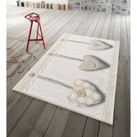 Tappeto Antiscivolo In Stampa Digitale Linea Pensieri Delicati Dis. Cuore Appeso, misura60x110coloreRosso