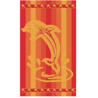Telo Mare Jacquard In Spugna Disegno Dolphin Stripe, misura90x170coloreVerde
