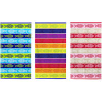 Telo Mare Jacquard Spugna Asciugamano Spiaggia Disegno Fish Pois, misuraTelo MarecoloreMulticolore