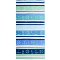 Telo Mare Jacquard Spugna Asciugamano Spiaggia Disegno Nautik