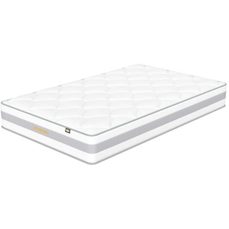 HOMAVO Matelas, Matelas à ressorts 90x190cm, 25cm épaisseur, Matelas orthopédique 7 zones, Certifié Oeko-Tex, dureté moyenne (A/B), Conçu ergonomiquement.
