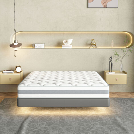 HOMAVO Matelas, Matelas à ressorts 90x190cm, 25cm épaisseur, Matelas orthopédique 7 zones, Certifié Oeko-Tex, dureté moyenne (A/B), Conçu ergonomiquement.