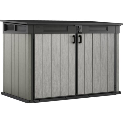 Keter Grande Store Aufbewahrungsschrank - 190.5x109.3x132.5cm - Kunststoff - Hellgrau - einzigartige Holzoptik - leicht zu reinigen