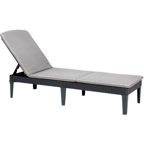 Keter Jaipur Sonnenliege graphit mit Polsterauflage Gartenliege Terrassenliege