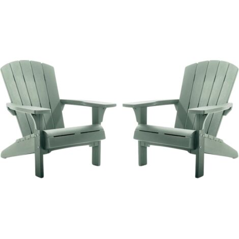 Keter Troy Adirondack Gartenstuhl - 2 Stück - 85x80x96,5 cm - Grün
