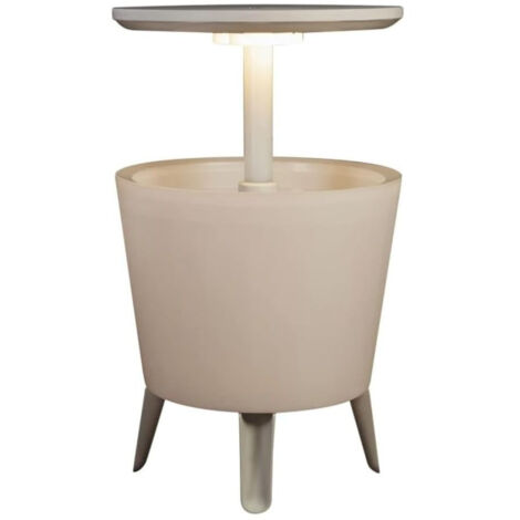 Keter Cool Bar mit Licht LED-Lichtkühler mit ausziehbarem Tisch, 57x 50 x 50 cm, weiß (231366)