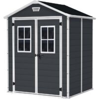 Keter Manor 65 Gartenhaus - 185x152x226cm - Kunststoff - Anthrazit - leicht zu montieren - 10 Jahre Herstellergarantie