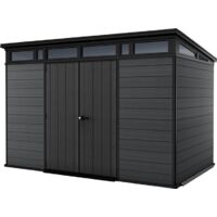 Keter Cortina 117 Gartenhaus - 342x218x226cm - Kunststoff - Grau - Evotech - wetterfest + wartungsfrei - 10 Jahre Herstellergarantie