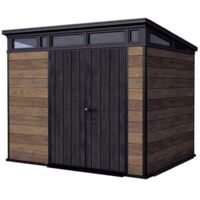 Keter Kunststoff Gerätehaus Signature Walnuss 9x7 inkl. Fußboden 279 x 218 cm braun Holzoptik Gartenhaus