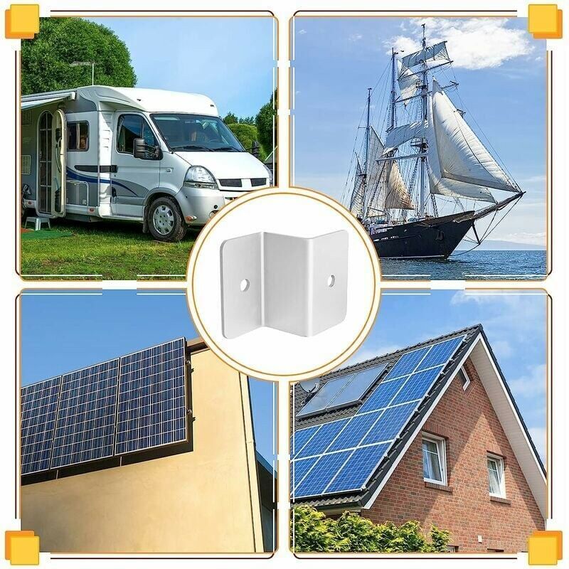 Supports De Panneaux Solaires En Aluminium - Lot De 8 Avec Écrous Et Vis - Pour Toits, Caravanes, Bateaux